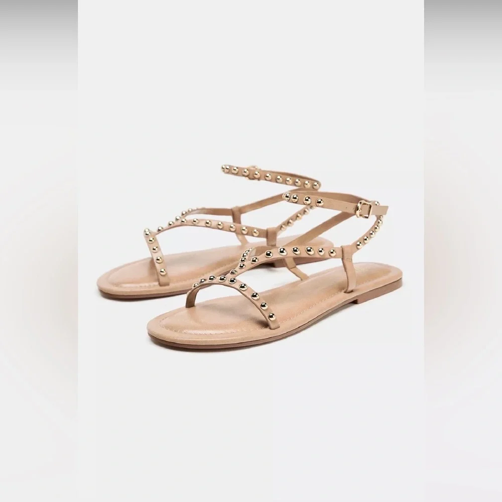 ZARA Metallic Bead Strap Sandal - Picture 3 of 5